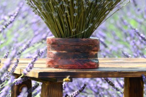 RED FLOWERPOT + LAVENDER BOUQUET